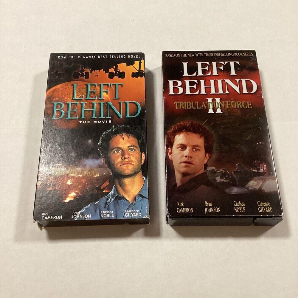 Left Behind The Movie and Trib Force II LOT of 2 VHS Kirk Cameron Chelsea Noble